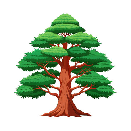 Beautiful Realistic Tree Icon Vector Illustration Isolated on a White Backgroundのイラスト素材