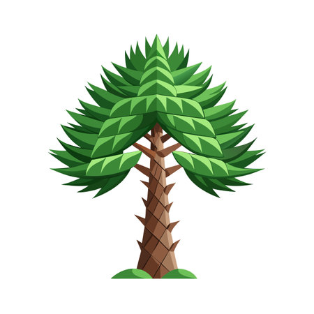 Beautiful Realistic Tree Icon Vector Illustration Isolated on a White Backgroundのイラスト素材