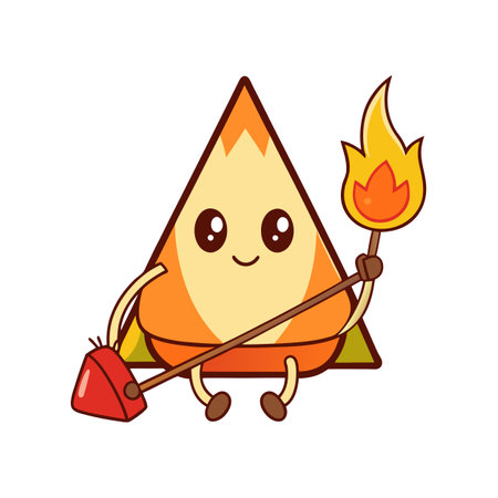 Geometric Shape Cartoon Character Vector Illustration Isolated on a White Backgroundのイラスト素材