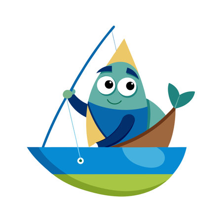 Geometric Shape Cartoon Character Vector Illustration Isolated on a White Backgroundのイラスト素材