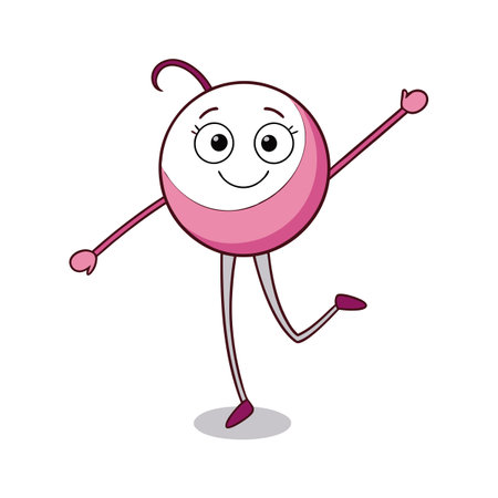 Geometric Shape Cartoon Character Vector Illustration Isolated on a White Backgroundのイラスト素材