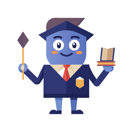 Geometric Shape Cartoon Character Vector Illustration Isolated on a White Backgroundのイラスト素材