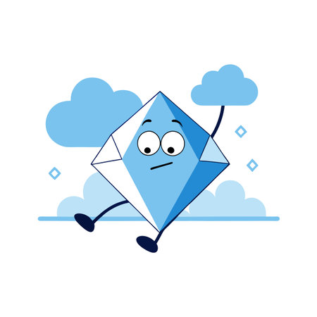 Geometric Shape Cartoon Character Vector Illustration Isolated on a White Backgroundのイラスト素材