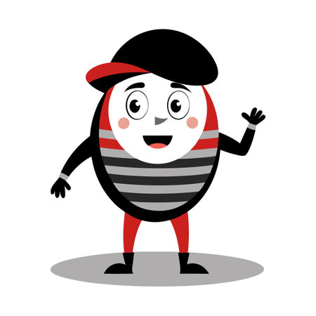 Geometric Shape Cartoon Character Vector Illustration Isolated on a White Backgroundのイラスト素材