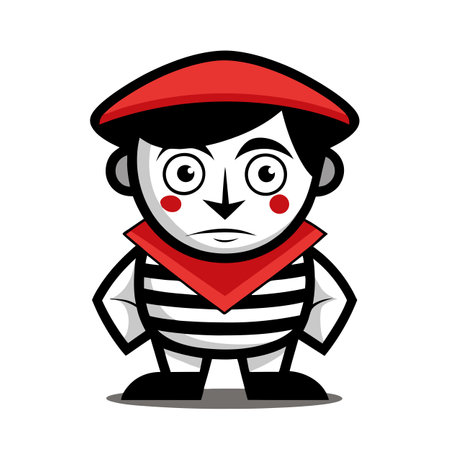 Geometric Shape Cartoon Character Vector Illustration Isolated on a White Backgroundのイラスト素材