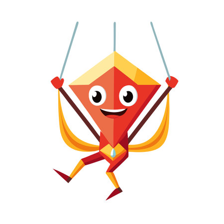 Geometric Shape Cartoon Character Vector Illustration Isolated on a White Backgroundのイラスト素材