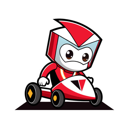 Geometric Shape Cartoon Character Vector Illustration Isolated on a White Backgroundのイラスト素材