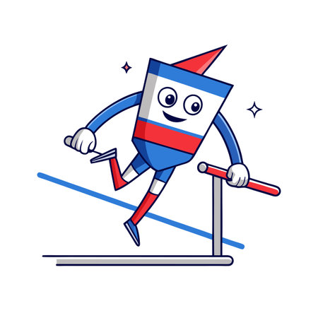 Geometric Shape Cartoon Character Vector Illustration Isolated on a White Backgroundのイラスト素材