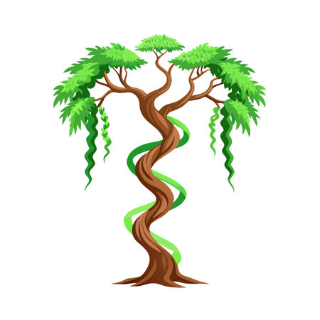 Beautiful Realistic Tree Icon Vector Illustration Isolated on a White Backgroundのイラスト素材