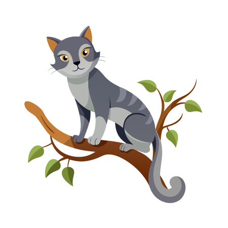 Beautiful Realistic Pet Cat Vector Illustration Isolated on a White Backgroundのイラスト素材