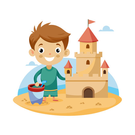 Children's Learning and Entertaining Cartoon Character Vector Illustration for Education and Mediaのイラスト素材