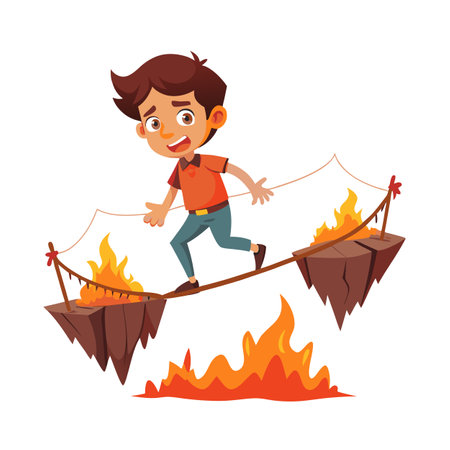 Children's Learning and Entertaining Cartoon Character Vector Illustration for Education and Mediaのイラスト素材