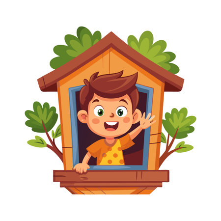 Children's Learning and Entertaining Cartoon Character Vector Illustration for Education and Mediaのイラスト素材