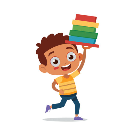 Children's Learning and Entertaining Cartoon Character Vector Illustration for Education and Mediaのイラスト素材