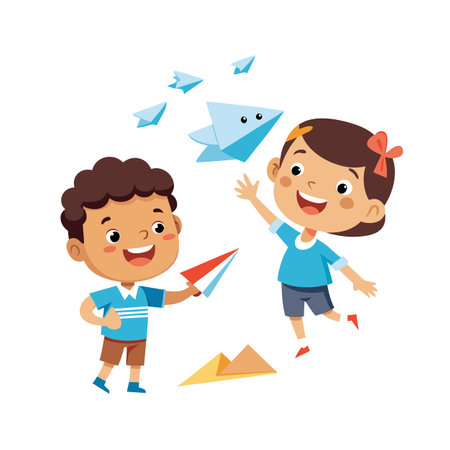 Children's Learning and Entertaining Cartoon Character Vector Illustration for Education and Mediaのイラスト素材