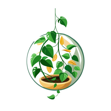 Beautiful Realistic Houseplant Tree Vector Illustration Isolated on a White Backgroundのイラスト素材