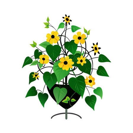 Beautiful Realistic Houseplant Tree Vector Illustration Isolated on a White Backgroundのイラスト素材