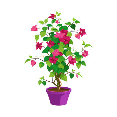 Beautiful Realistic Houseplant Tree Vector Illustration Isolated on a White Backgroundのイラスト素材