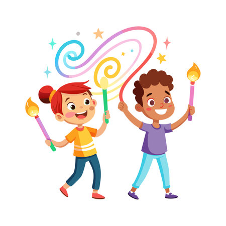 Children's Learning and Entertaining Cartoon Character Vector Illustration for Education and Mediaのイラスト素材