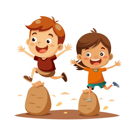 Children's Learning and Entertaining Cartoon Character Vector Illustration for Education and Mediaのイラスト素材