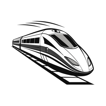 Modern High Speed Bullet Train Iconのイラスト素材