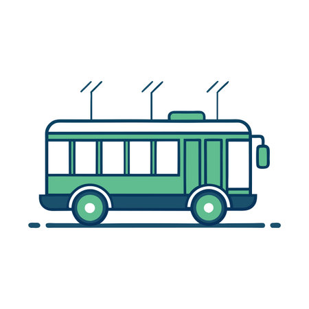 Electric Minimalist Trolleybus Iconのイラスト素材