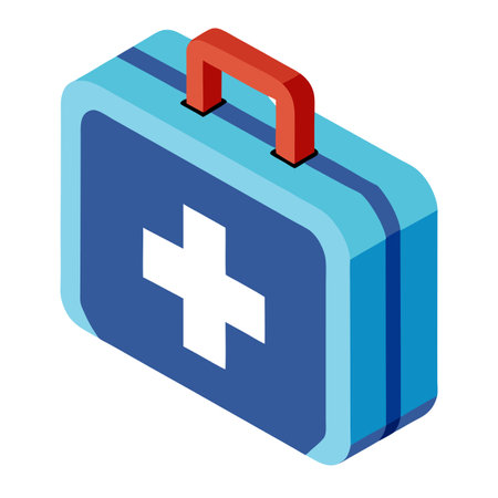 First Aid Kit Icon with a Cross and First Aid Conceptのイラスト素材