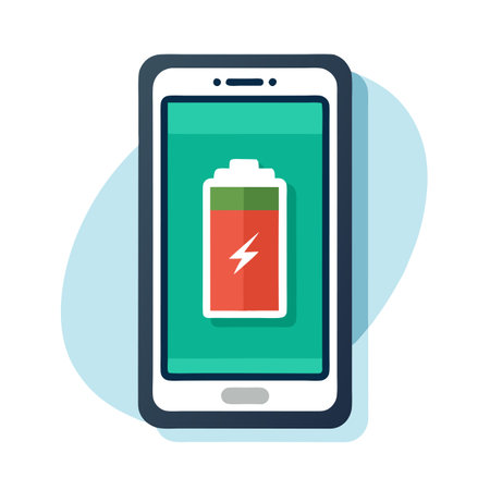 Smartphone Icon with a Battery and Mobile Phone Conceptのイラスト素材