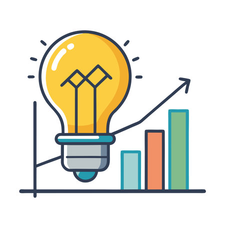 Lightbulb Icon on a Grid and Research and Development Conceptのイラスト素材