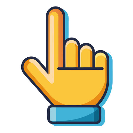 Flat Style Hand Gesture Icon with a Pointing Finger and Hand Conceptのイラスト素材