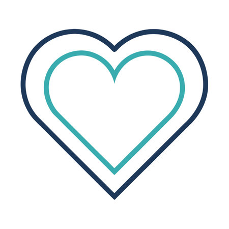 Minimalist Heart Icon Isolated on a White Background and Heart Conceptのイラスト素材