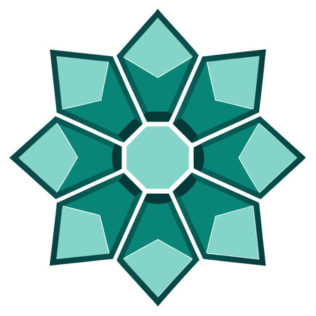 Hexagonal Petal Flower with Sharp Precision and Flower Conceptのイラスト素材