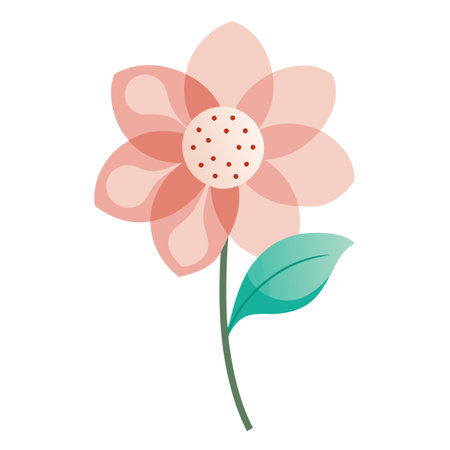 Single Dot Center Flower with Bare Essentials and Flower Conceptのイラスト素材