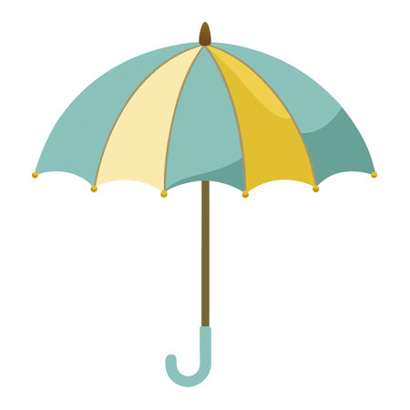 Elegant Clean Rounded Umbrella Icon with Simple Design and Isolated Backgroundのイラスト素材