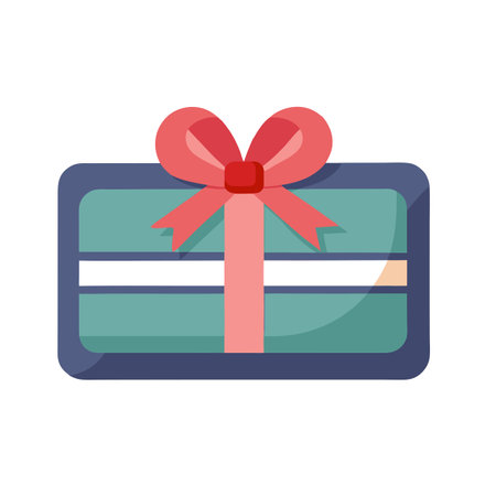 Gift Card Icon with a Ribbon and Isolated Backgroundのイラスト素材