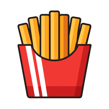 Elegant Container of French Fries Icon and Isolated Backgroundのイラスト素材