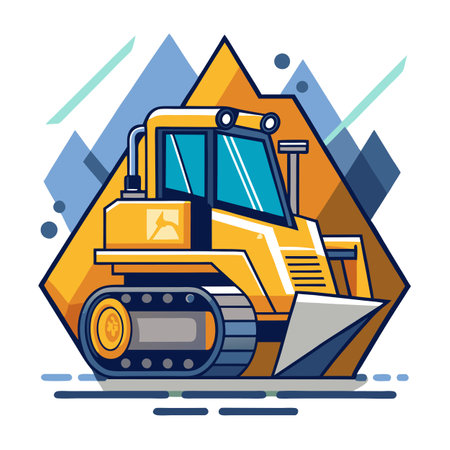 Construction Vehicle Icon and Isolated Backgroundのイラスト素材