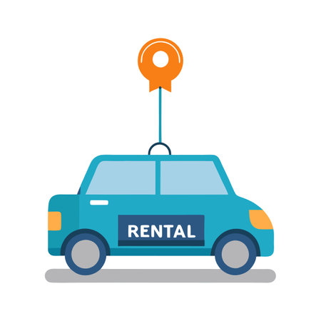 Elegant Flat Car Rental Icon and Isolated Backgroundのイラスト素材