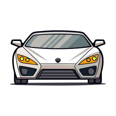 Elegant Flat Luxury Car Icon and Isolated Backgroundのイラスト素材