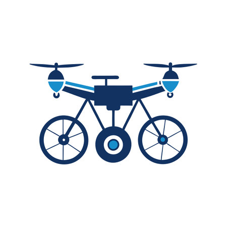 Elegant Cycling Drone Hybrid Icon and Isolated Backgroundのイラスト素材