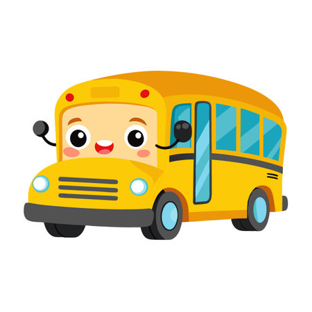School Bus Icon with a Bold and Colorful Design