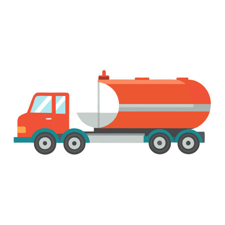 Tanker truck icon. Flat illustration of tanker truck vector icon for web designのイラスト素材