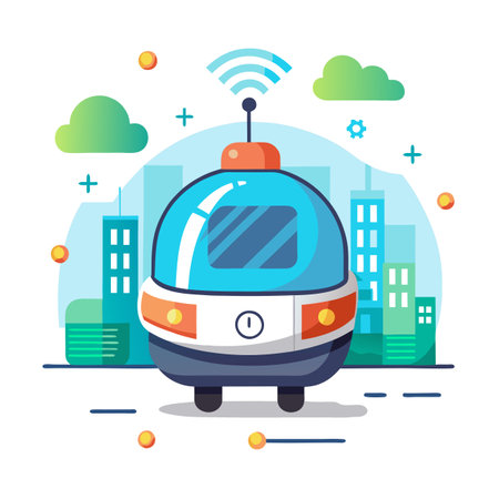 Smart Passenger Capsule Icon with a Modern and Dynamic Designのイラスト素材