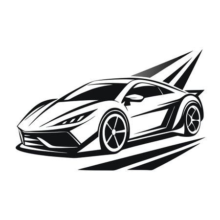 Modern Luxury Sports Car Icon and Isolated Backgroundのイラスト素材