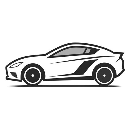 Minimalist Coupe Car Icon and Isolated Backgroundのイラスト素材