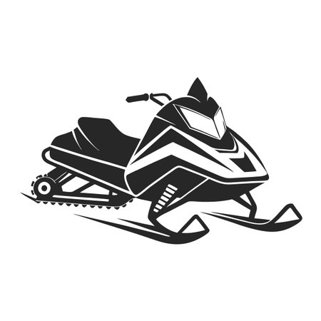 Off Road Snowmobile Icon in Monochrome with a Simple Designのイラスト素材