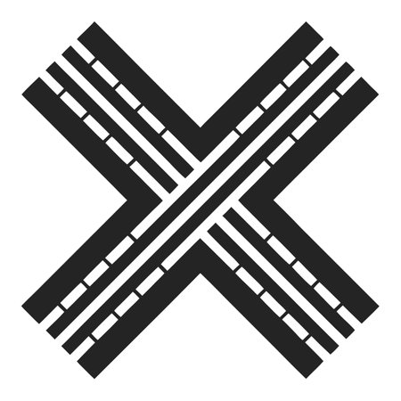 Monochrome Train Track Icon with a Clean and Minimalistic Designのイラスト素材