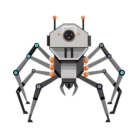 Spider Taxi Icon with a Robotic Design Styleのイラスト素材