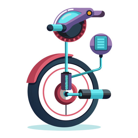 Self Charging Electric Unicycle Icon with a Detailed Designのイラスト素材
