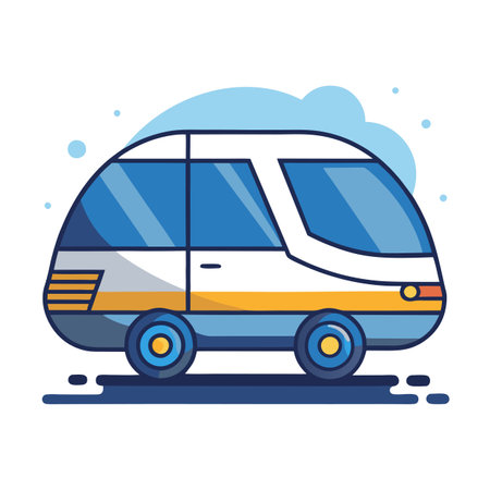 Urban Transport Vehicle Icon Illustration with a Self Cleaning Technologyのイラスト素材